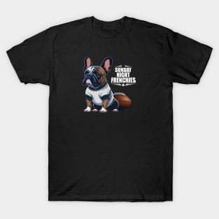 Football French Bulldog "Sunday Night Frenchies" T-Shirt